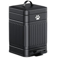 NNETM Dog Poop Bin Trash Can Outside, 19cm×29cm 1.3 Gal Metal Black, Poo Container Bin Waterproof Odor Control Hande-free