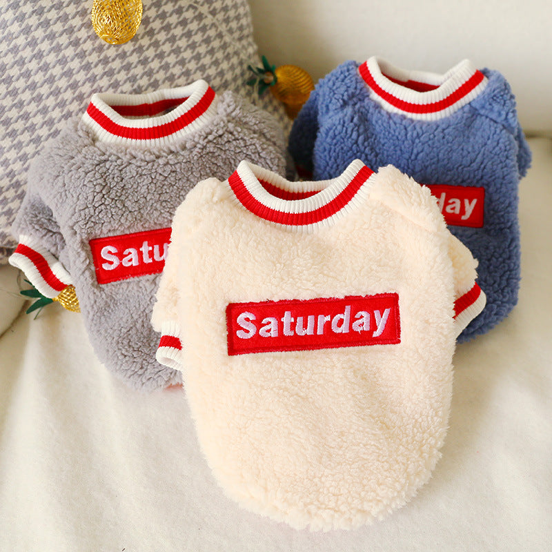Dog Clothes Saturday Sweater, Fluffy Dogs Warm Cute Fashion Design Dress