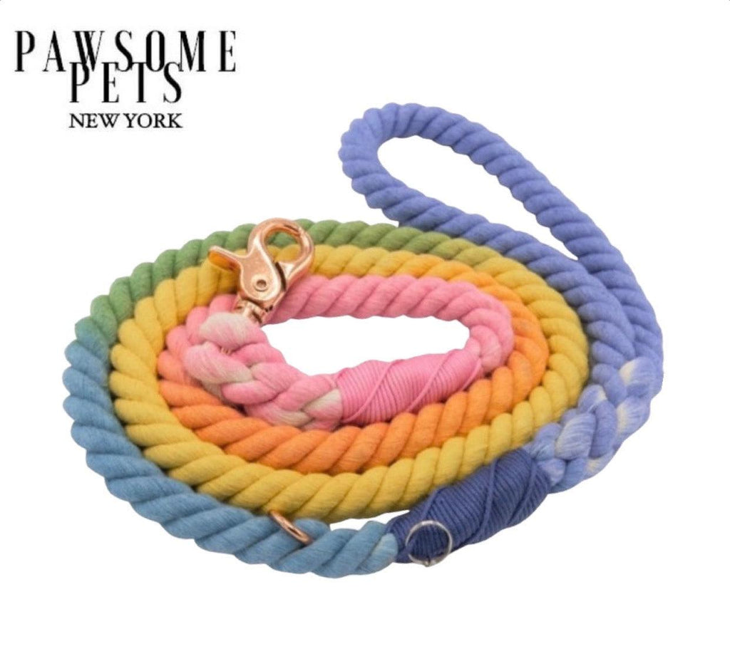 ROPE LEASH Dog Lead - Rainbow 5 feet in length