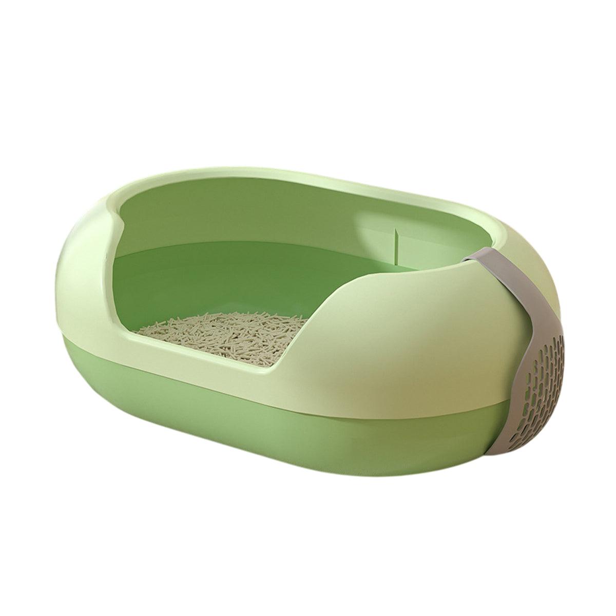 Large Semi Closed Cat Litter Box Covered Litter Pan for Cats Easy Clean Design
