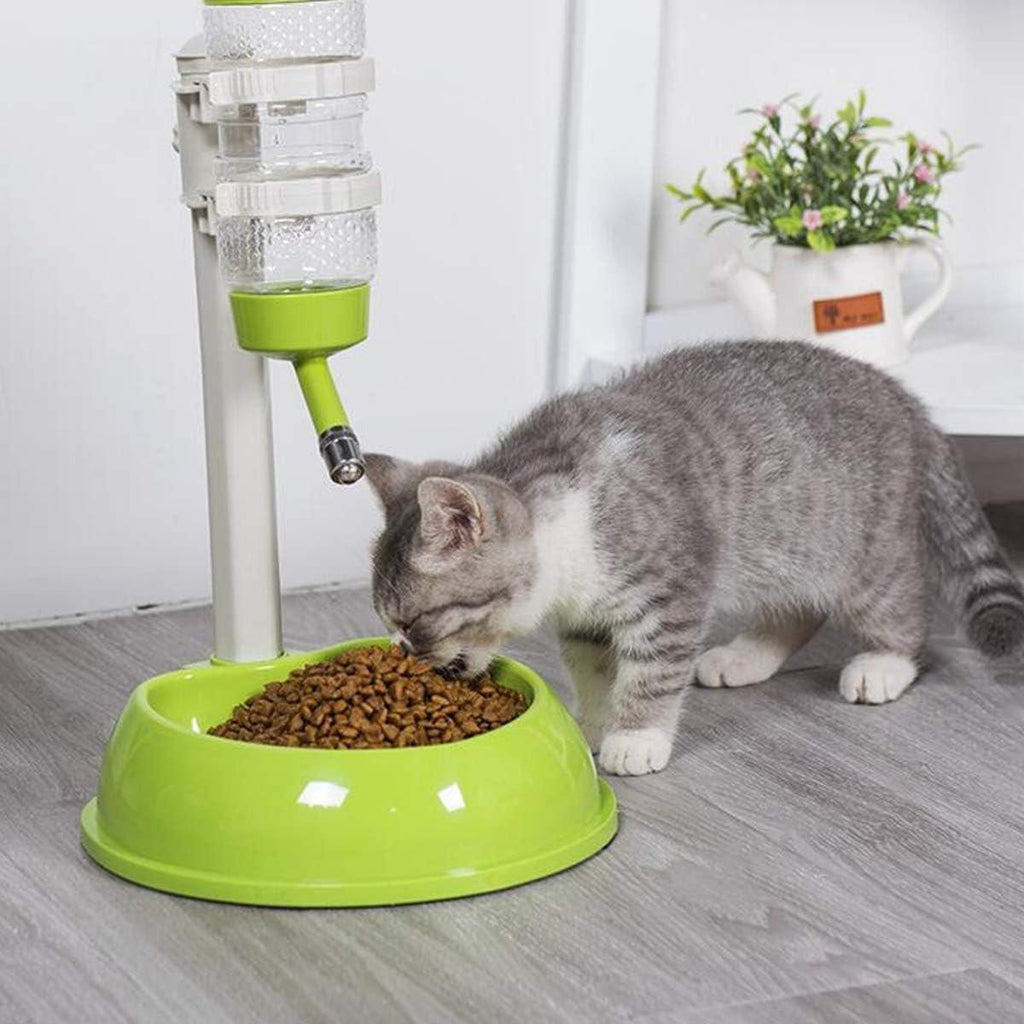 Pet Drinking Fountain Water Bottle Lifting Feeder Adjustable Pet Bowl for Pets